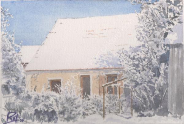la galerie � La Pellerie enneig� Fevrier 2007 